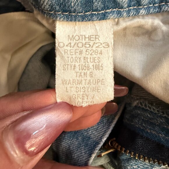 Mother Womens Tomcat Blue Denim Jeans Ripped Distressed Size 30 - Picture 4 of 5